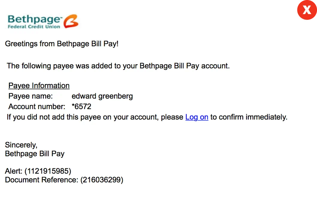 Bethpage Fraud Example 13