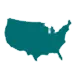 icon blue america map