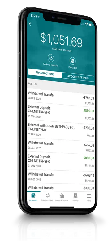 bethpage mobile banking features transfers